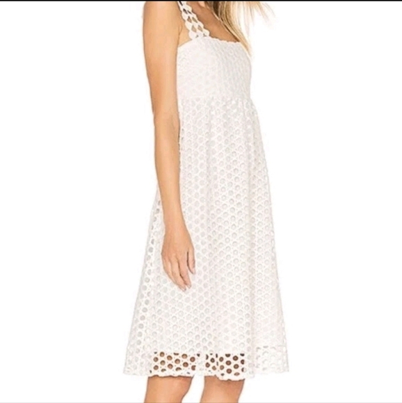 Line & Dot Raneal Dress Loop Laced Eyelet Lace White Back Zipper Size Medium - Picture 3 of 12
